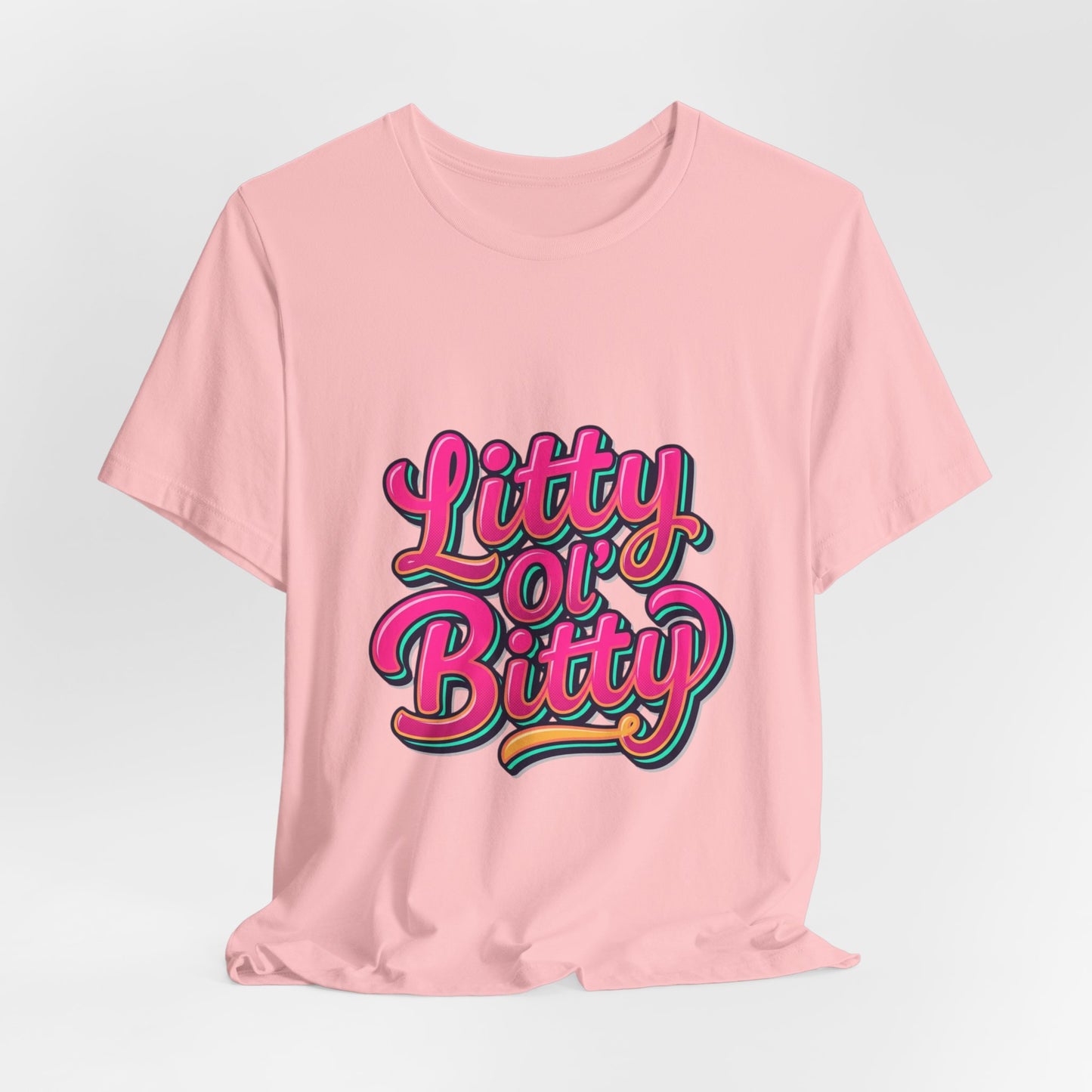 Litty Ol' Bitty Graphic Tee — Retro Pink Casual Mom T‑Shirt