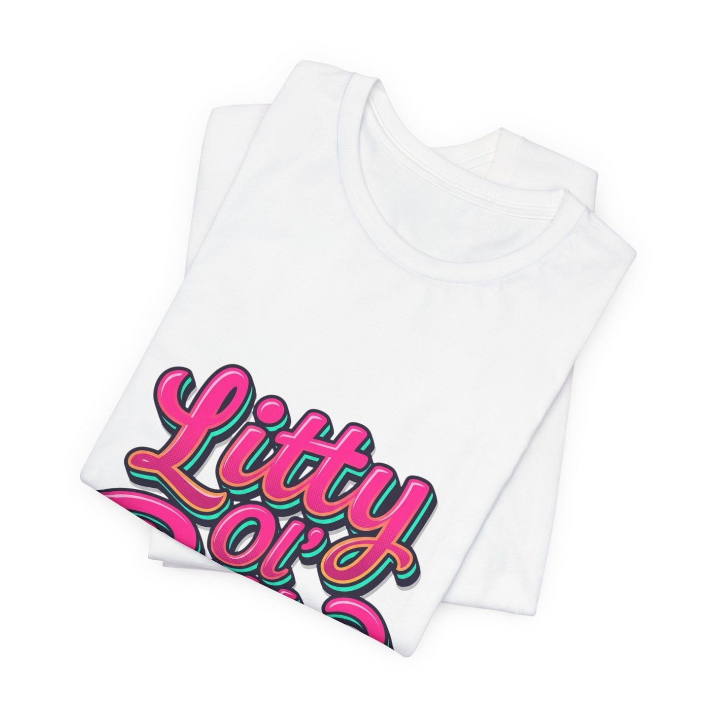 Litty Ol' Bitty Graphic Tee — Retro Pink Casual Mom T‑Shirt