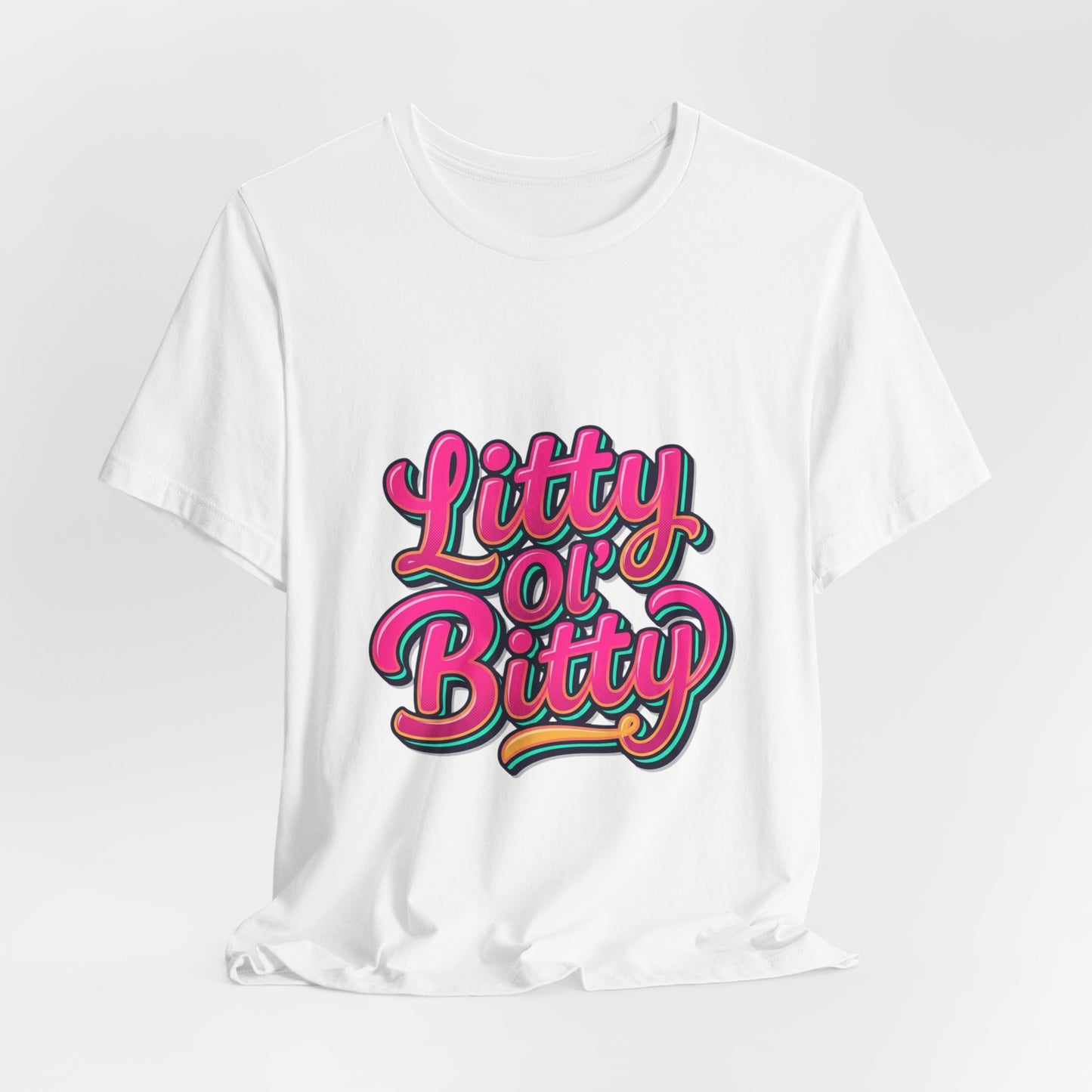 Litty Ol' Bitty Graphic Tee — Retro Pink Casual Mom T‑Shirt