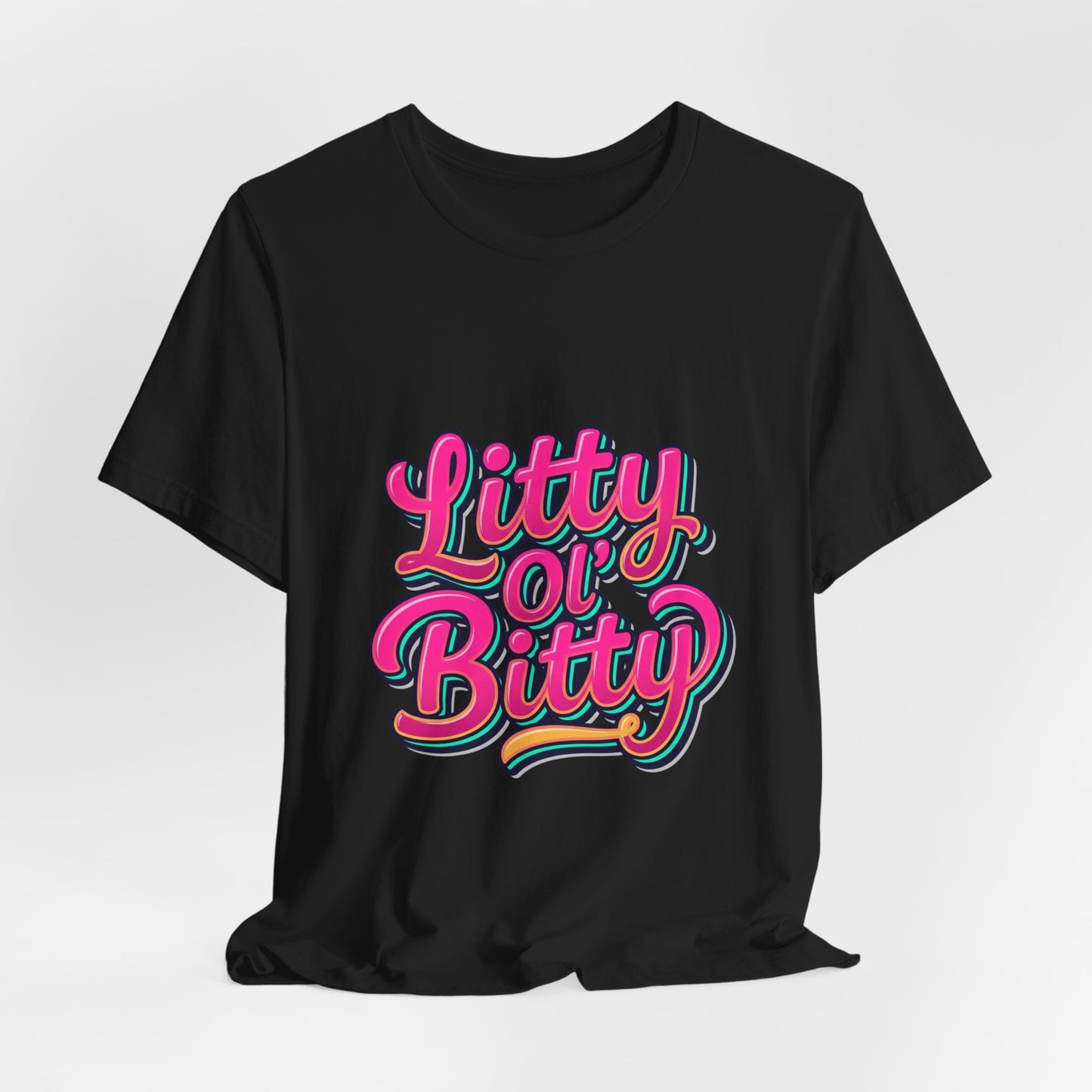 Litty Ol' Bitty Graphic Tee — Retro Pink Casual Mom T‑Shirt