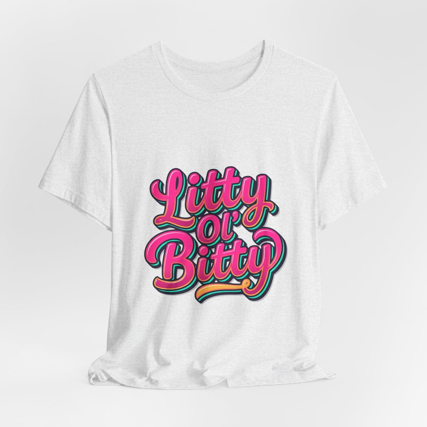 Litty Ol' Bitty Graphic Tee — Retro Pink Casual Mom T‑Shirt