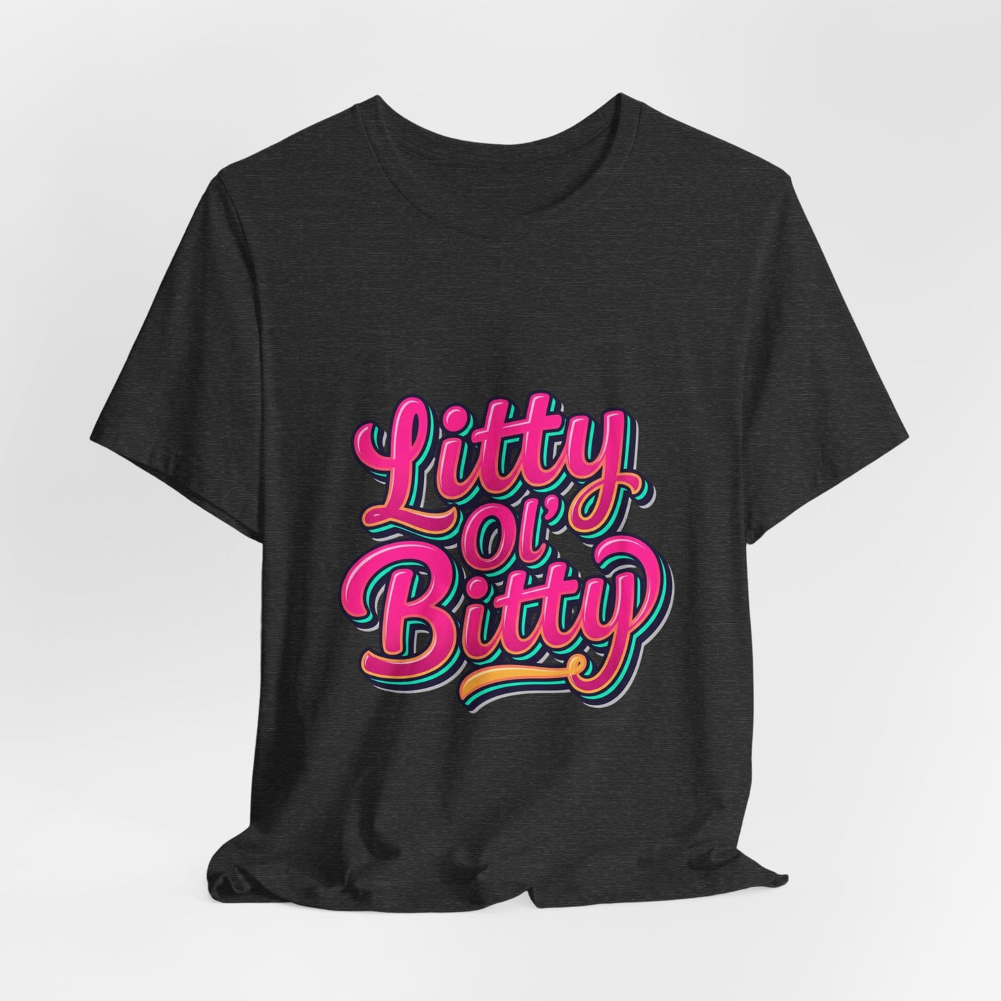 Litty Ol' Bitty Graphic Tee — Retro Pink Casual Mom T‑Shirt